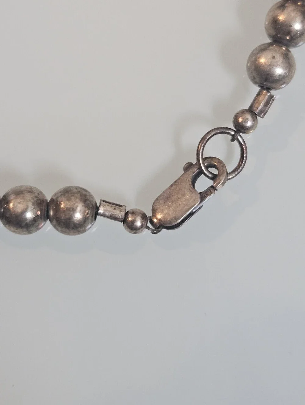 925 Beaded 5mm Ball Sterling Silver Chain Bracelet 8